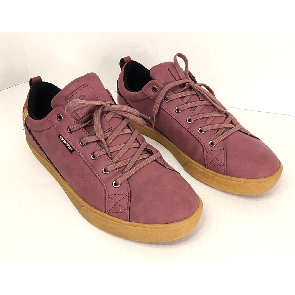 SAOLA Cannon Waterproof Womens Sneakers 8 Purple Recycled Vegan Cork Lace Up